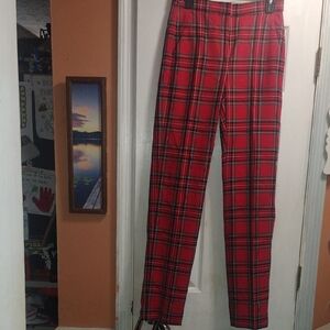 J. Crew Red and Blue Plaid Pants